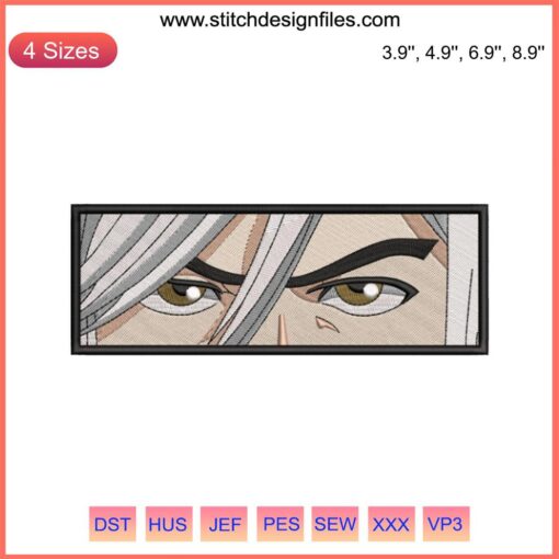Jushiro Ukitake Eyes Embroidery Design File | Bleach Anime | Intricate Eye Detailing | Digital Download | Custom Stitch Pattern