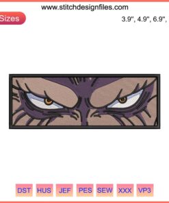 Kaido Eyes Embroidery Design | One Piece Anime | Digital Machine Embroidery File | Detailed Kaido Pattern for DIY Projects