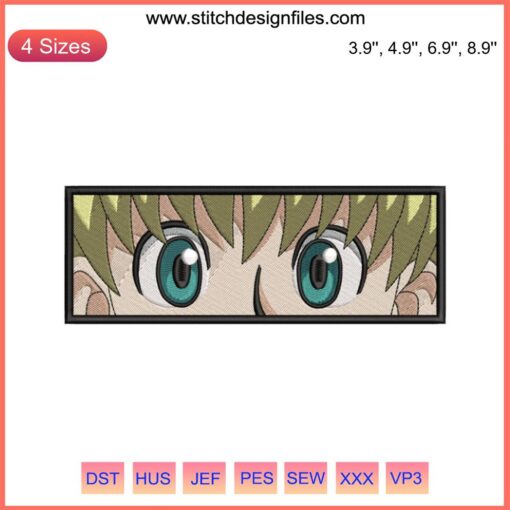 Shalnark Eyes Embroidery Design - Hunter x Hunter Anime, Intricate Machine Embroidery Pattern, DIY Stitching Art