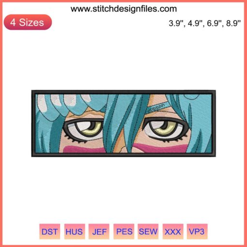 Nelliel Eyes Embroidery Design | Bleach Anime Embroidery File | Machine Stitched Character Facial Detail | Anime Fan Crafts
