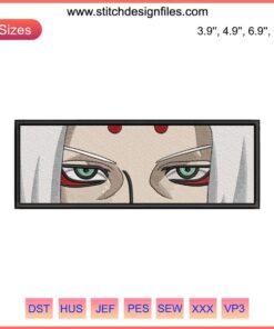 Kimimaro Eyes Embroidery Design featuring detailed Naruto anime iconic pattern for machine embroidery fans.