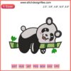 Cute panda sleeping on bamboo embroidery design, animal love, machine embroidery file, adorable panda art.