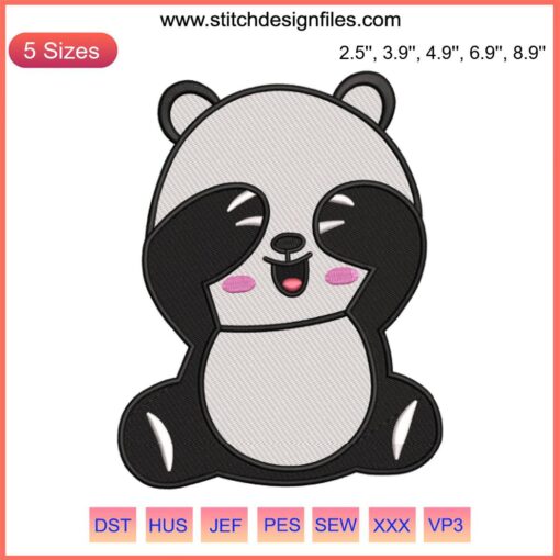 Adorable crying panda embroidery design, perfect for animal lovers. Digital file for machine embroidery projects.