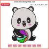 Cute Panda Playing Ball Embroidery Design | Animal Love Machine Embroidery File