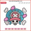 Chopper Jolly Roger Logo Embroidery, One Piece Anime Design, Machine Embroidery Pattern, Skull Motif, Pirate Hat Theme.
