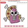 Jewelry Bonney Jolly Roger Logo Embroidery Design | Anime One Piece Machine Embroidery | Pirate Skull with Crossbones Logo