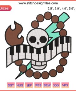Scratchmen Apoo Jolly Roger Embroidery Design File | One Piece Anime Pirate Flag Art