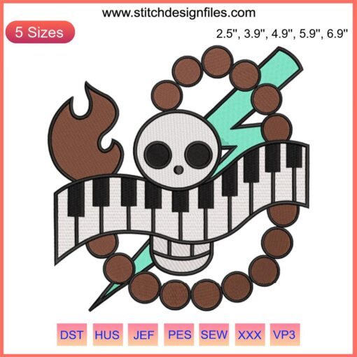 Scratchmen Apoo Jolly Roger Embroidery Design File | One Piece Anime Pirate Flag Art