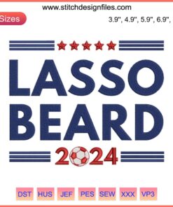 Ted Lasso Beard Embroidery Design 2024 | Machine Embroidery File | Lasso Facial Hair Pattern