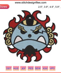 Jinbe Jolly Roger Logo Embroidery File - One Piece Anime Embroidered Design | Digital Machine Design