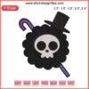 One Piece Brook Jolly Roger Embroidery Design File - Anime Machine Stitch Vector, Skull and Crossbones Pattern, Pirate Theme