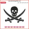 Calico Jack Jolly Roger Pirate Flag Embroidery File | Skull & Crossbones Machine Embroidery Design | Nautical Themed Pattern