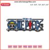 One Piece Logo Embroidery File - Anime Machine Embroidery Design featuring iconic pirate symbol for festive apparel crafting.
