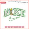 Tinkerbell Nike Embroidery Design featuring Disney's Tinkerbell silhouette with Nike swoosh; machine embroidery file.