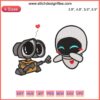 Wall-E and Eve Couple Embroidery | Cute Robots Love Design | Machine Embroidery File | Sci-Fi Embroidery Pattern