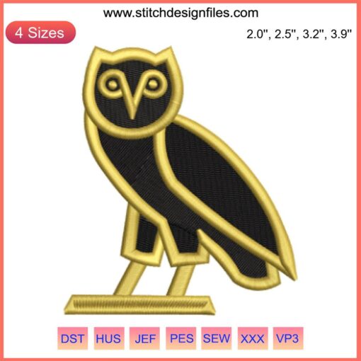 Owl Ovo Embroidery Design File | Intricate, detailed owl pattern in digital format for instant download, embroidery enthusiasts.