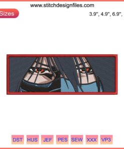 Getsuga Tenshou Eyes Embroidery Design File | Bleach Anime, Intricate Machine Pattern, Ichigo Kurosaki, Textile Art