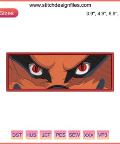 Kurama Eyes Embroidery Design File, Naruto Anime Machine Embroidery, Detailed Symbolic Design, Instant Download