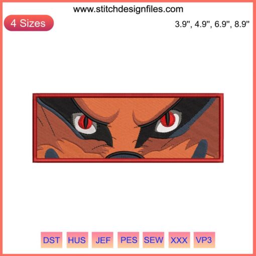 Kurama Eyes Embroidery Design File, Naruto Anime Machine Embroidery, Detailed Symbolic Design, Instant Download