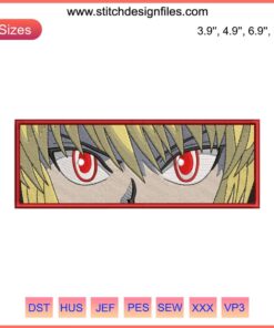 Kurapika Eyes Embroidery Design File | Hunter x Hunter Anime | Machine Embroidery Pattern | Detailed Anime Art Stitch