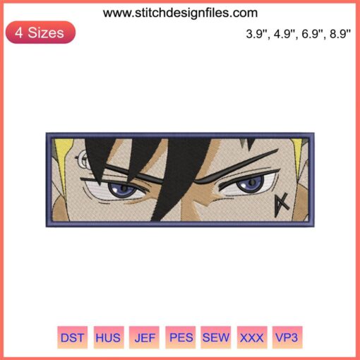 Kawaki Eyes Boruto Naruto Embroidery Design File, Anime Machine, Unique Sew Pattern, Embroidery Digital Art, Anime Cosplay Embroidery