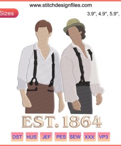Salvatore Brothers 1864 Embroidery Design File featuring intricate patterns | Instant Download | DIY Craft Embroidery