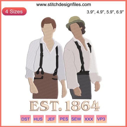Salvatore Brothers 1864 Embroidery Design File featuring intricate patterns | Instant Download | DIY Craft Embroidery