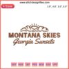"Montana Skies Georgia Sunsets Embroidery - Jonas Brothers Design. Machine embroidered, vibrant landscape, intricate detailing."