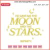 Infinity Love Embroidery: Moon & Stars Design, Instant Download; Romantic celestial-themed digital art for DIY crafts.