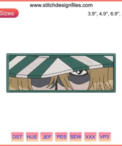 Kisuke Urahara Eyes Embroidery Design | Bleach Anime Machine File | Intricate Eyes Stitch Pattern for DIY Apparel Crafting