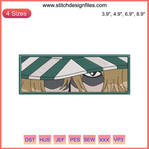 Kisuke Urahara Eyes Embroidery Design | Bleach Anime Machine File | Intricate Eyes Stitch Pattern for DIY Apparel Crafting