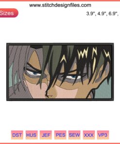 Levi Eyes Embroidery Design: Attack on Titan Anime Machine Embroidery File featuring Levi's intense gaze, perfect for fans.