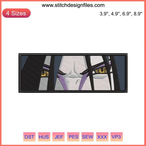Orochimaru Eyes Embroidery Design - Naruto Anime Machine Embroidery File, Naruto Fans, Embroidery Pattern, Craft Design