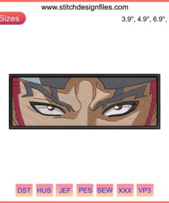 Abarai Renji Eyes Embroidery Design | Bleach Anime Machine File | Intricate Embroidery Pattern for Renji's Iconic Eyes