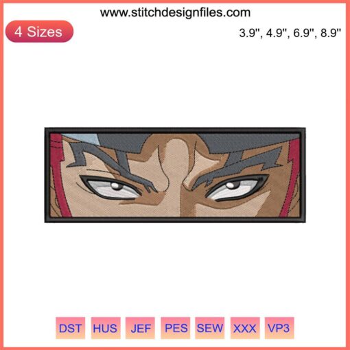 Abarai Renji Eyes Embroidery Design | Bleach Anime Machine File | Intricate Embroidery Pattern for Renji's Iconic Eyes