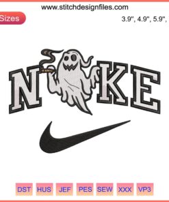Halloween 420 Nike Embroidery: Weed Ghost Design Machine File for Spooky Season Apparel