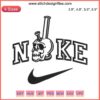 Skull Smoking Pipe Nike Embroidery Design - Halloween Machine File, Intricate Skull, Nike Swoosh, Spooky Embroidery Pattern