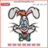 "Roger Rabbit Embroidery Patch Design, Instant Download File, Fun Disney Character, DIY Craft, Embroidered Cartoon Accessory"
