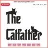 Father's Day Catfather Cat Lover Machine Embroidery Design featuring a cat wearing a fedora, perfect for feline-loving dads.