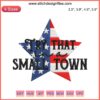 Star Small Town Country Music Flag Embroidery Design, patriotic patterns, downloadable American flag with guitar motif.