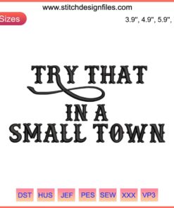 Small Town Embroidery Design – Instant Download, charming American small-town scene, detailed stitching, home decor pattern.