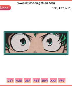 Izuku Midoriya Eyes Embroidery Design | Instant Anime Download File | My Hero Academia Stitch Pattern
