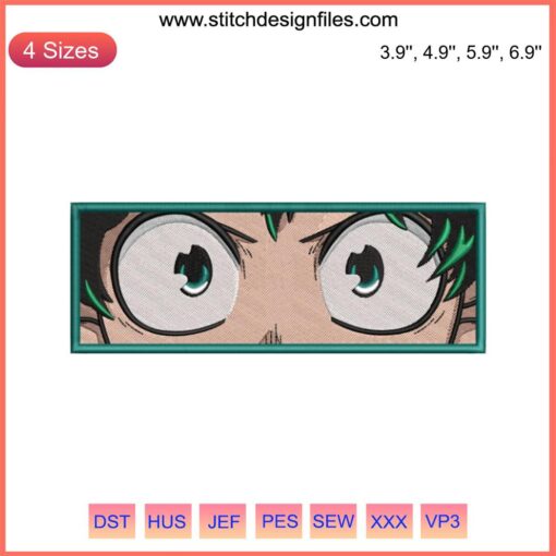 Izuku Midoriya Eyes Embroidery Design | Instant Anime Download File | My Hero Academia Stitch Pattern