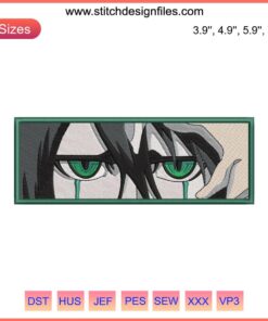Ulquiorra Cifer Eyes Embroidery Design | Bleach Anime Pattern | Instant Download | Detailed and Unique Stitching