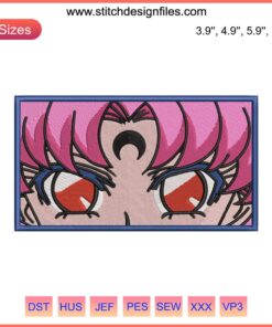 Chibiusa Sailor Moon Embroidery Design | Instant Download File | Cute Anime Character in Pink Dress | Craft DIY Project