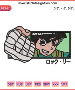 Rock Lee Naruto Embroidery Design, Instant Download, Anime Embroidery Pattern, Ninja Character Stitch Design
