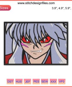 InuYasha Anime Embroidery Design File | Instant Download | Digital Art, Embroidery Pattern, Craft Sewing, DIY, Japanese Manga