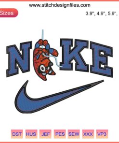 Spider-Man Bluey Nike embroidery design featuring Disney movie elements for machine embroidery file.