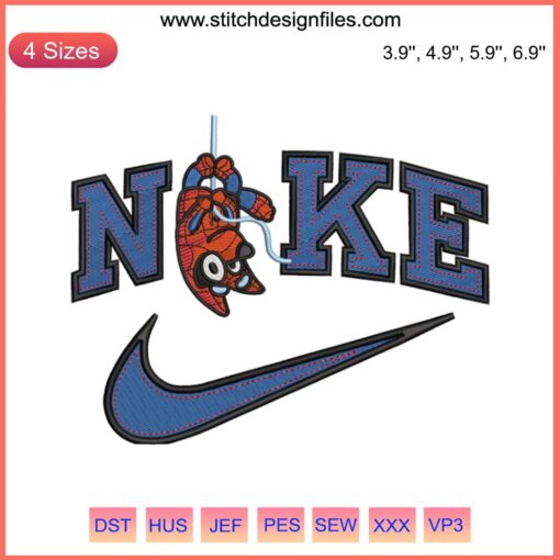 Spider-Man Bluey Nike embroidery design featuring Disney movie elements for machine embroidery file.