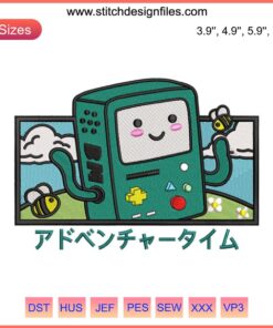 Adventure Time BMO Embroidery Design, Cute Cartoon Embroidery Digitizing File, Colorful BMO Image for Creative Sewing Projects